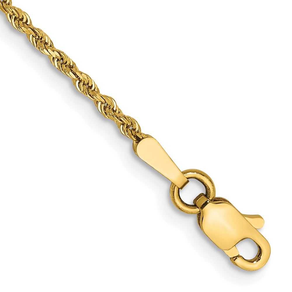 14k 1.5mm Diamond-cut Rope Chain Anklet
