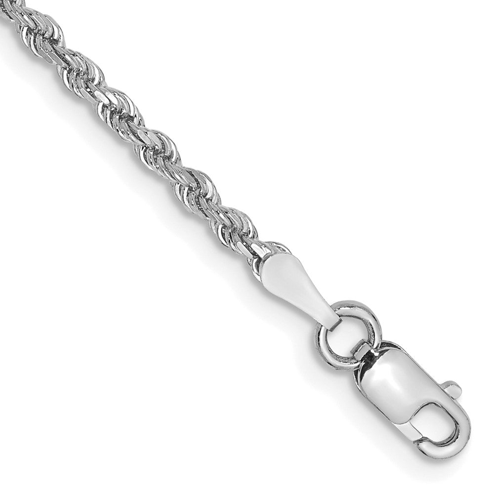 14k White Gold 2.0mm Diamond-cut Rope Chain