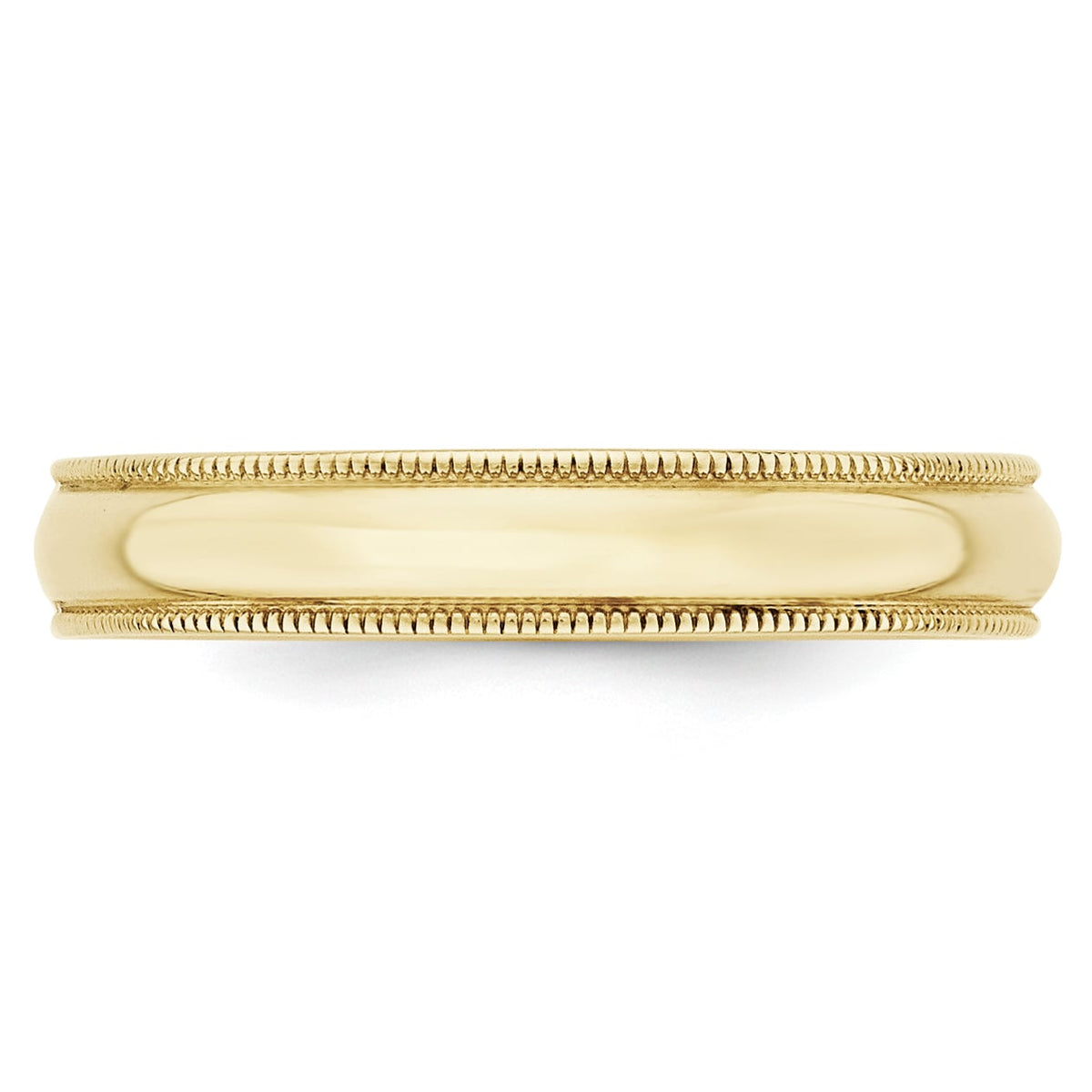 10KY 4mm LTW Milgrain Half Round Band Size 13.5
