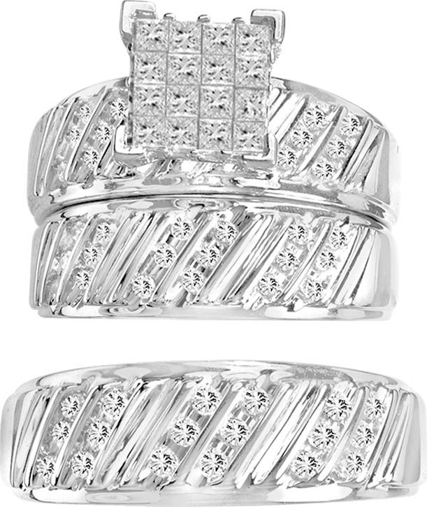 14K 1.06CT Diamond TRIO SET