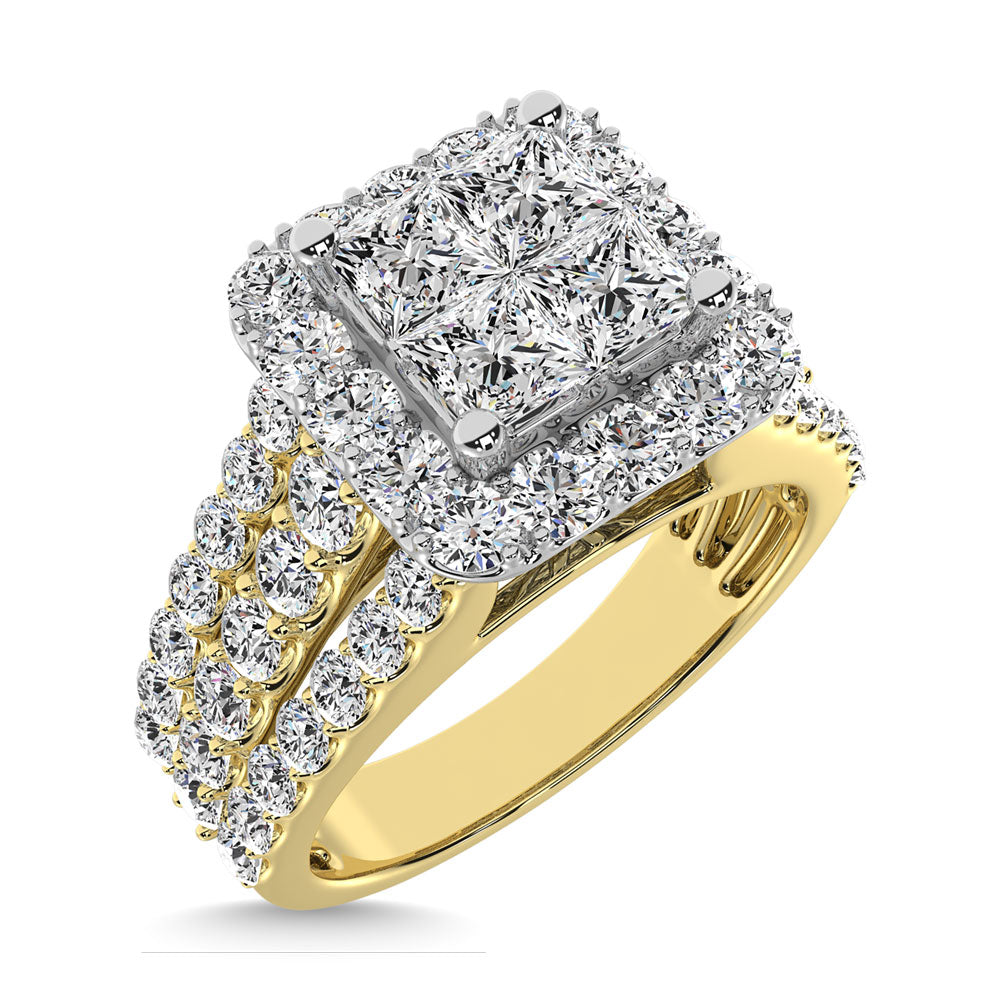 14K Yellow Gold 3 Ct.Tw. Diamond Engagement Ring
