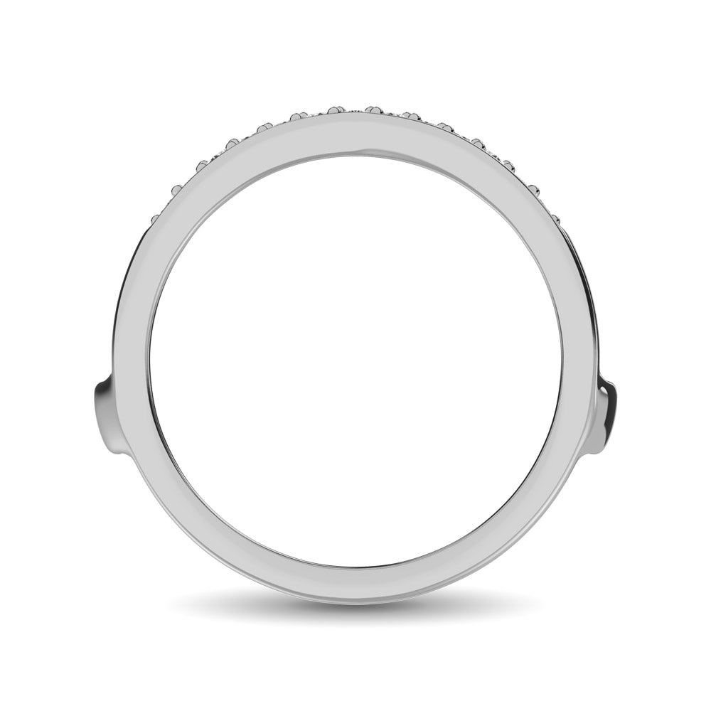 14K White Gold 1/4 Ct.Tw. Diamond Guard Ring
