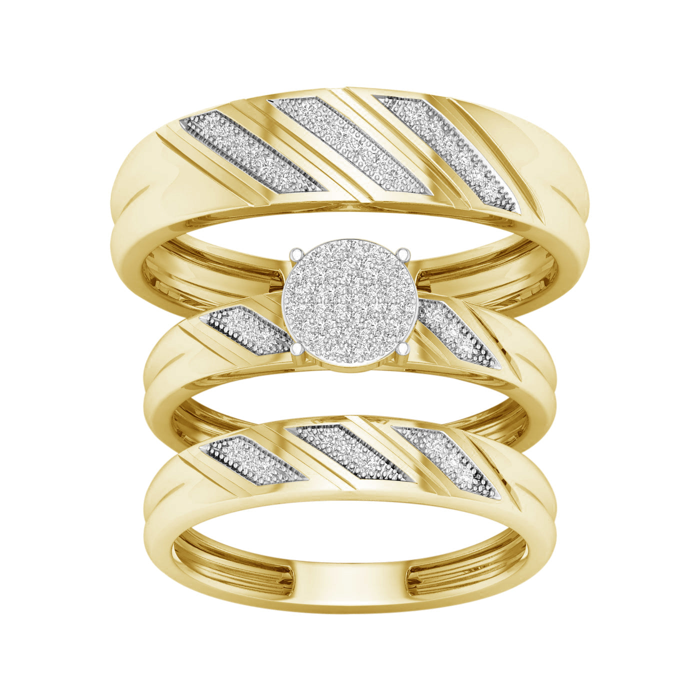 10K 0.20CT Diamond Trio Set