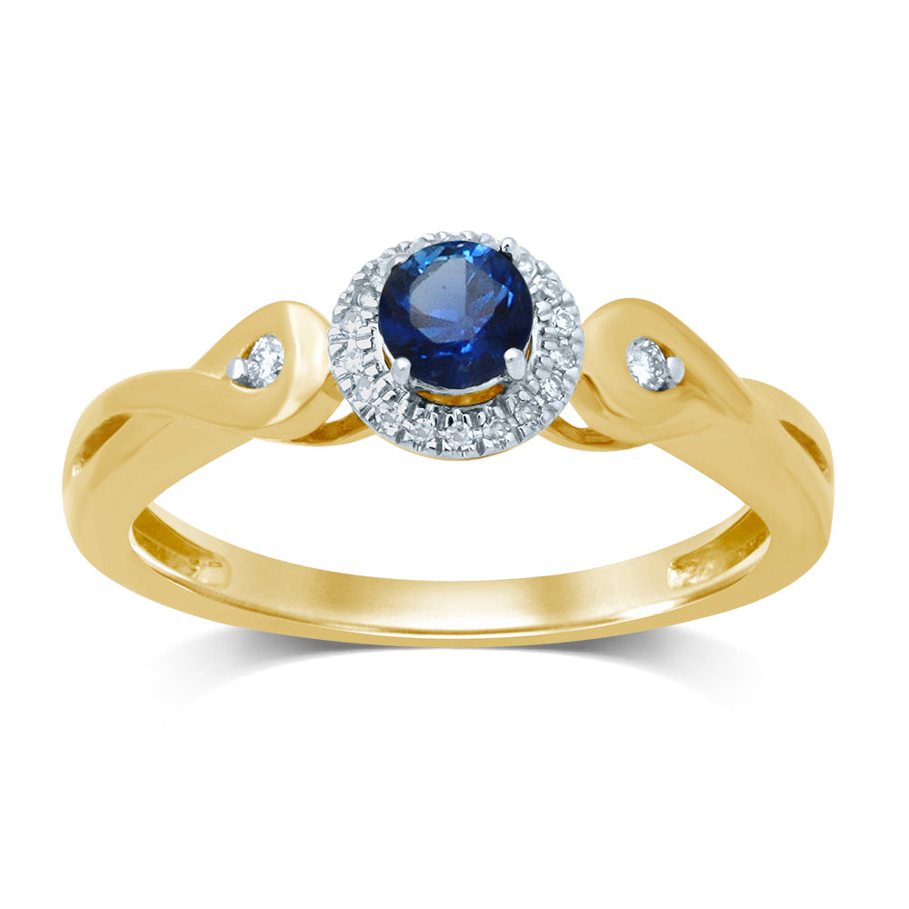 14K Diamond SAPHIRE RING