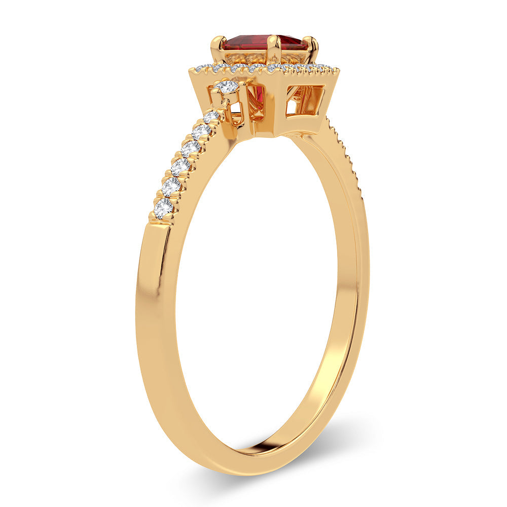 10K 0.14ct Diamond Ruby Ring with Diamonds