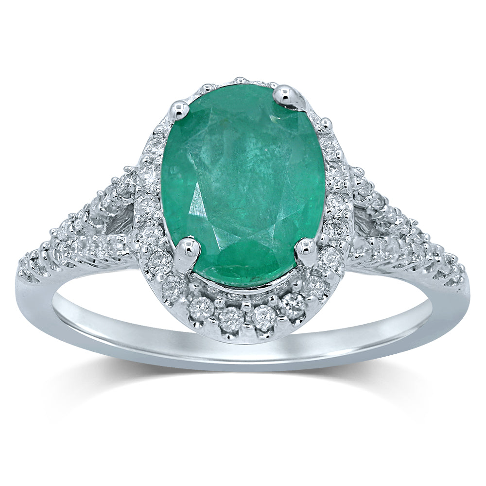 14K Diamond EMERALD RING