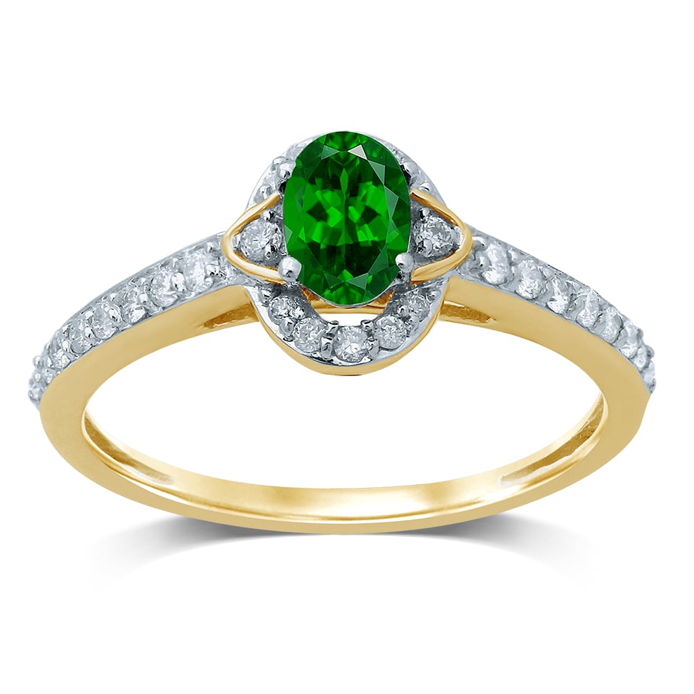 14K 0.25CT Diamond EMERALD RING