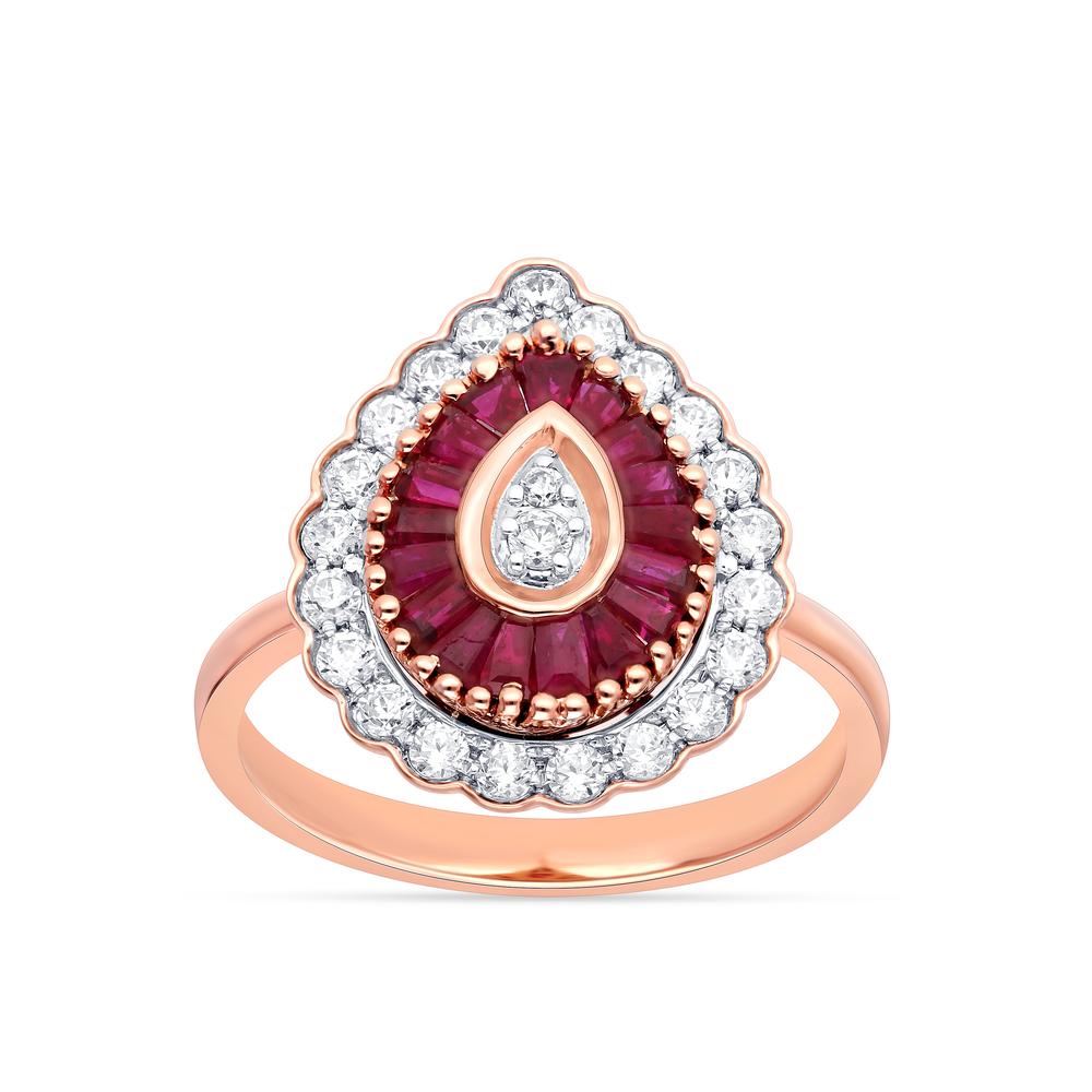 14K 0.34CT Diamond Ruby Ring