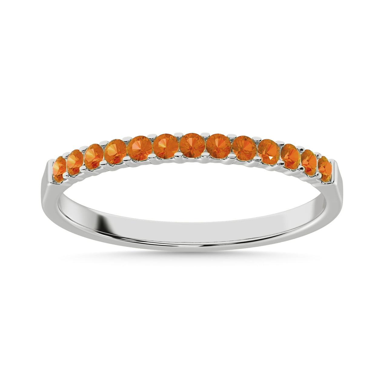 Citrine 1/4 Ct.Tw. Machine Band in 14K White Gold