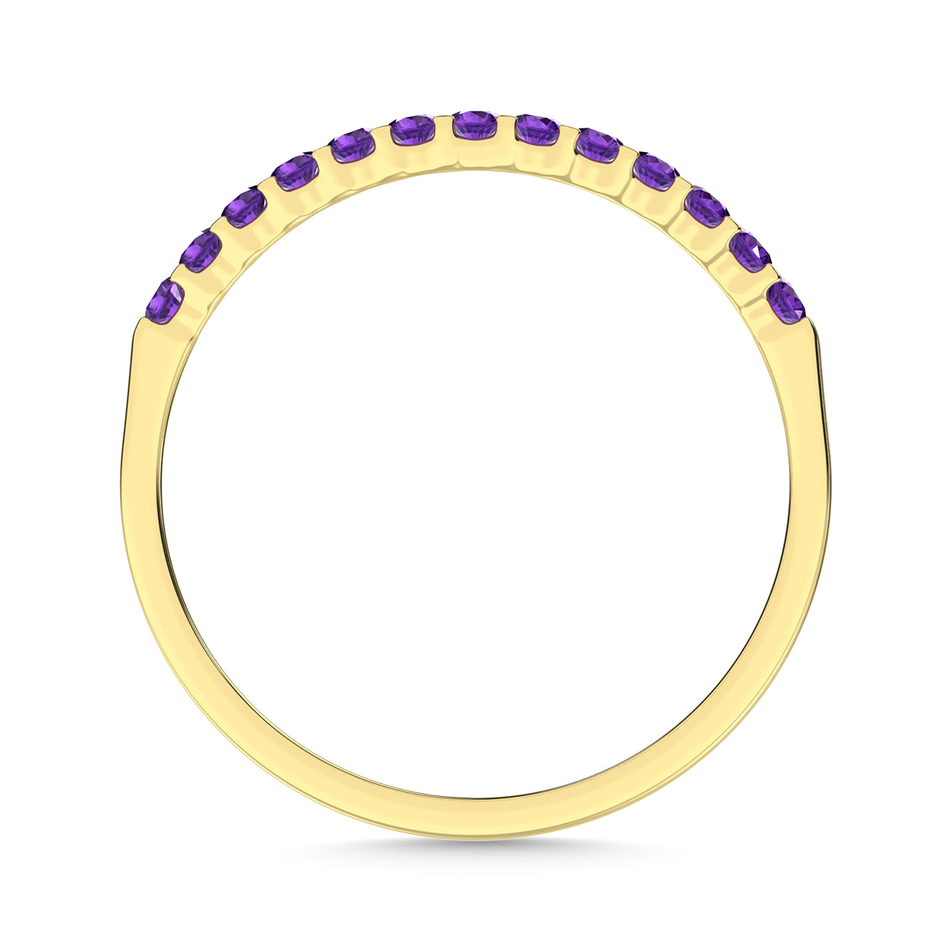 Amethyst 1/4 Ct.Tw. Machine Band in 14K Yellow Gold