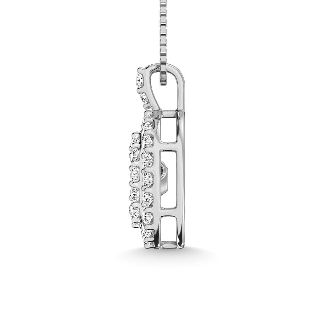 14K White Gold 5/8 Ct.Tw. Moving Diamond Pendant