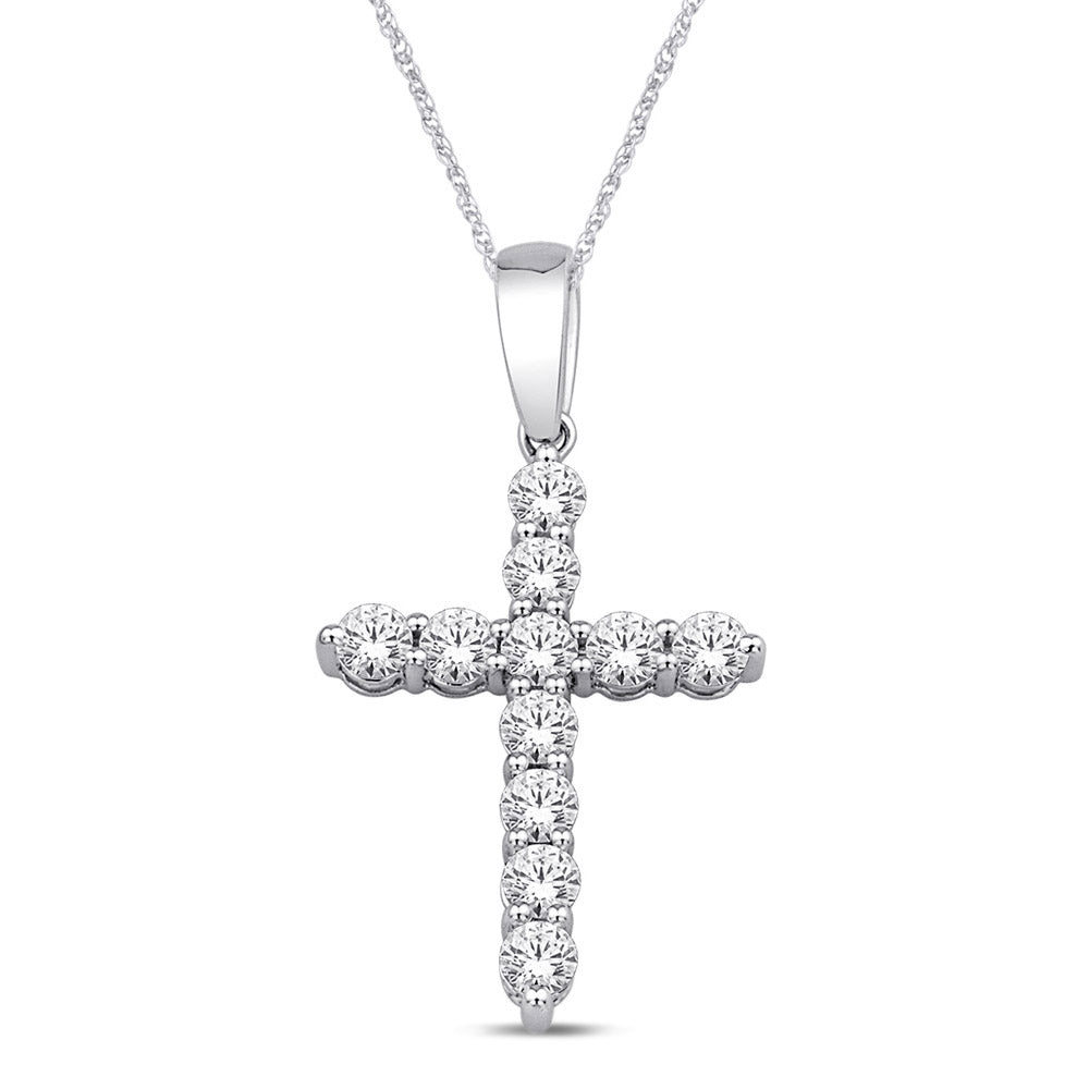 14K White Gold 1 Ct.Tw. Diamond Fashion Pendant