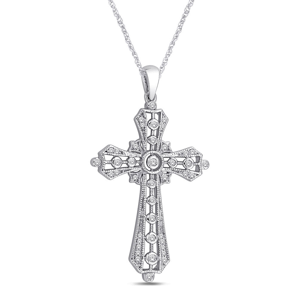 14K White Gold 1/5 Ct.Tw. Diamond Fashion Pendant