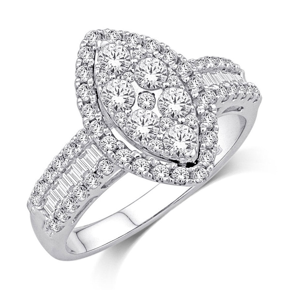 14K White Gold 1 1/10 Ct.Tw. Diamond Engagement Ring