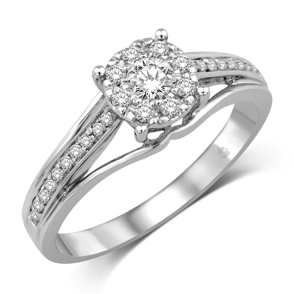 14K White Gold 1/3 Ct.Tw. Diamond Fashion Ring