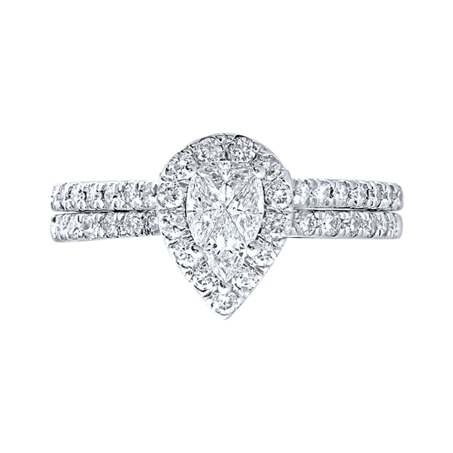 Lovecuts 14K White Gold 2 Ct.Tw. Diamond Bridal Ring