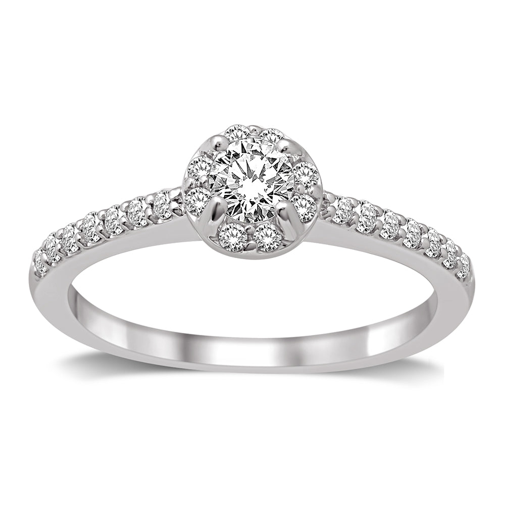 14K White Gold 1/2 Ct.Tw. Diamond Semi Mount Engagement Ring