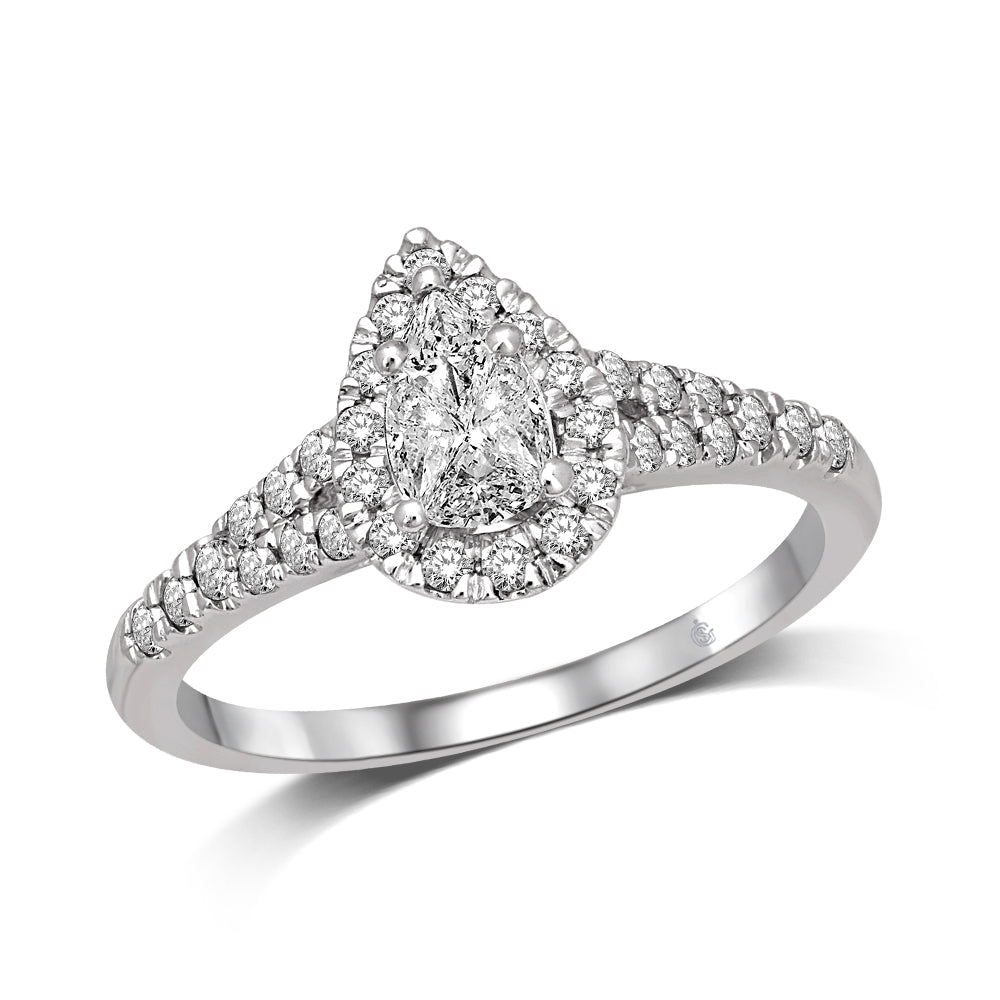 Lovecuts 14K White Gold 5/8 Ct.Tw. Diamond Engagement Ring