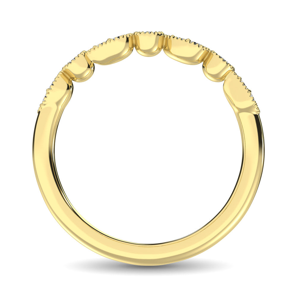 14K Yellow Gold 1/10 Ct.tw Diamond Stackable Band