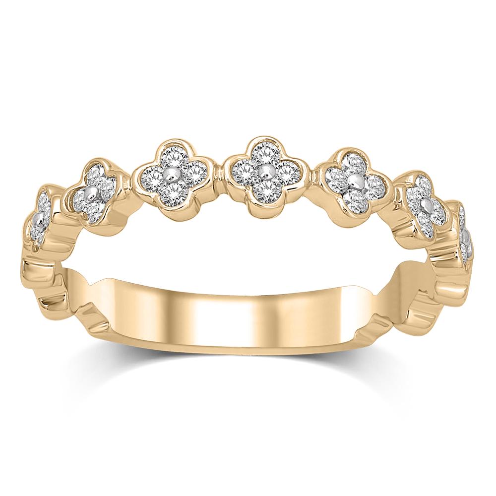 14K Yellow Gold 1/4 Ct.Tw. Diamond Stackable Band