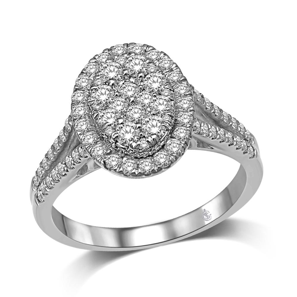 14K White Gold 9/10 Ct.Tw. Diamond Fashion Ring