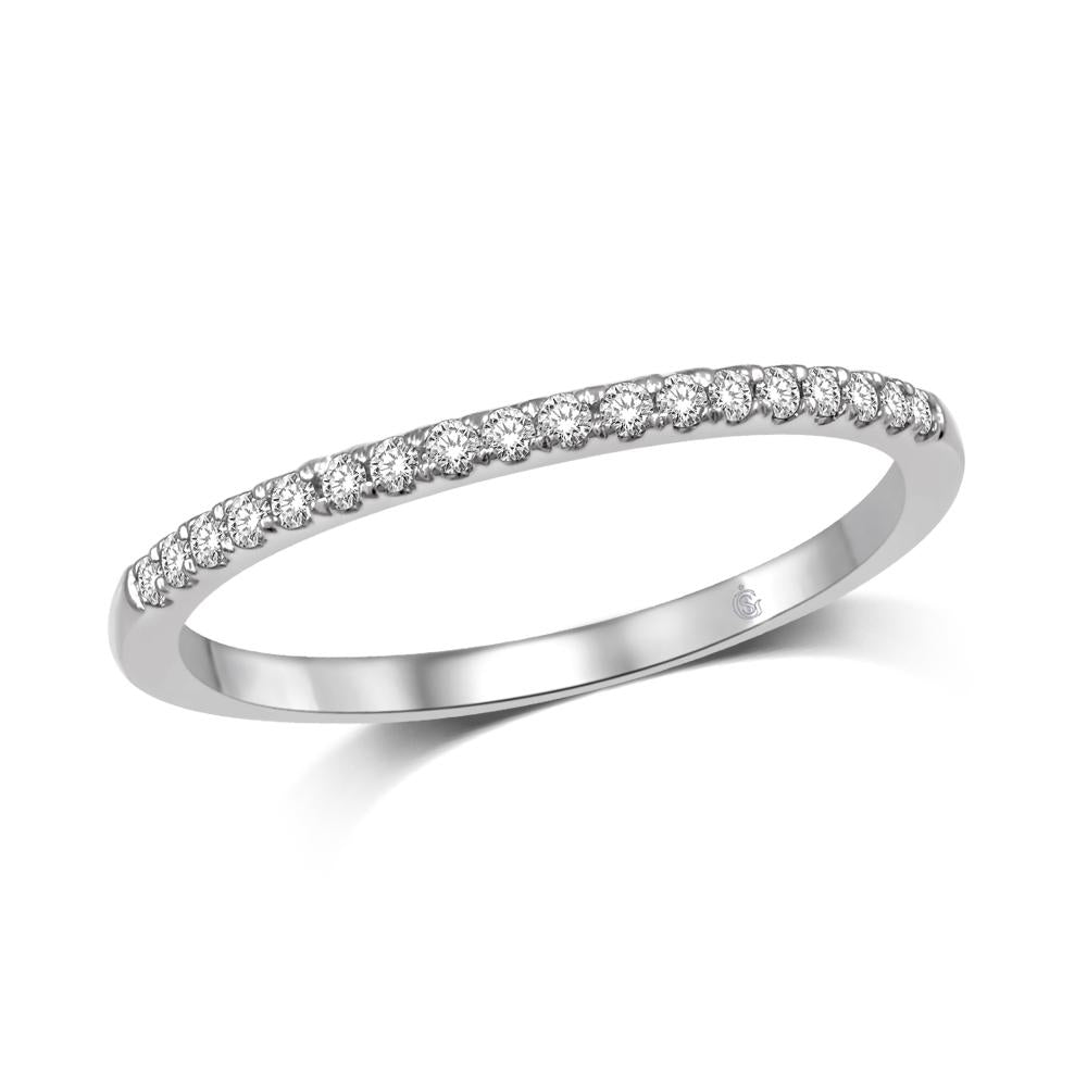14K White Gold 1/6 Ct.Tw. Diamond Wedding Band