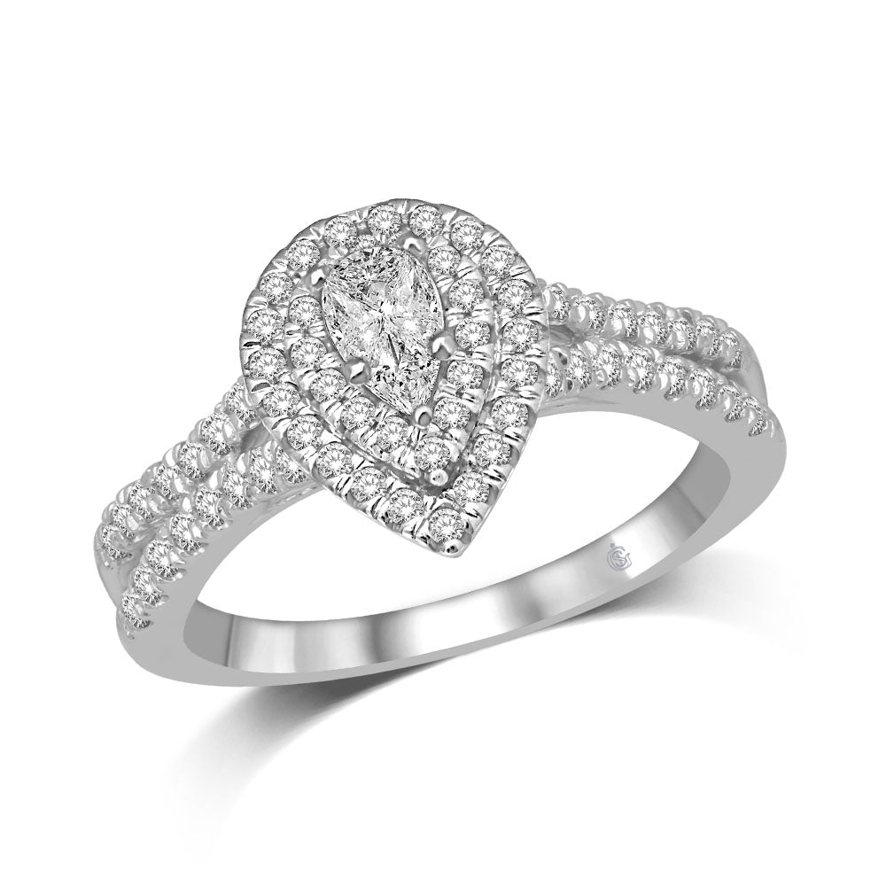 Lovecuts 14K White Gold 5/8 Ct.Tw. Diamond Engagement Ring