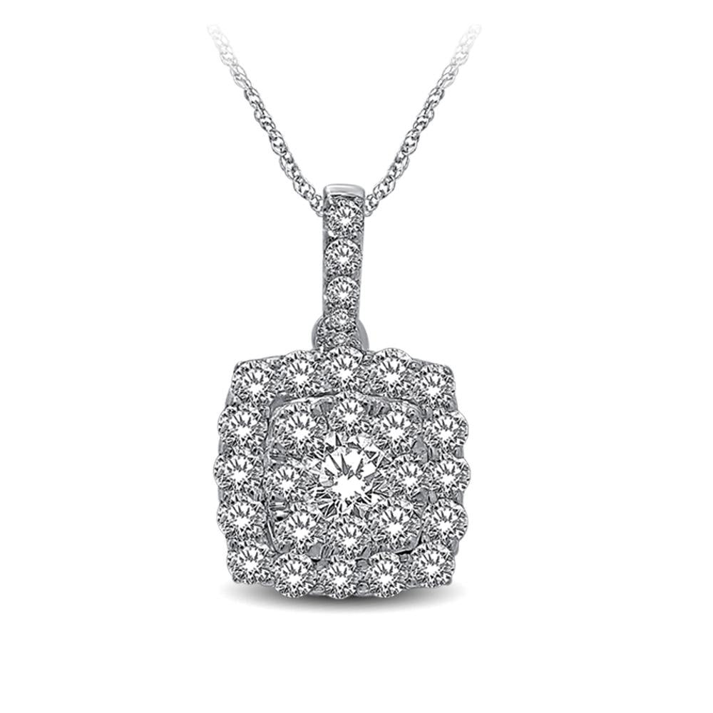 14K White Gold 1 1/2 Ct.tw Diamond Fashion Pendant