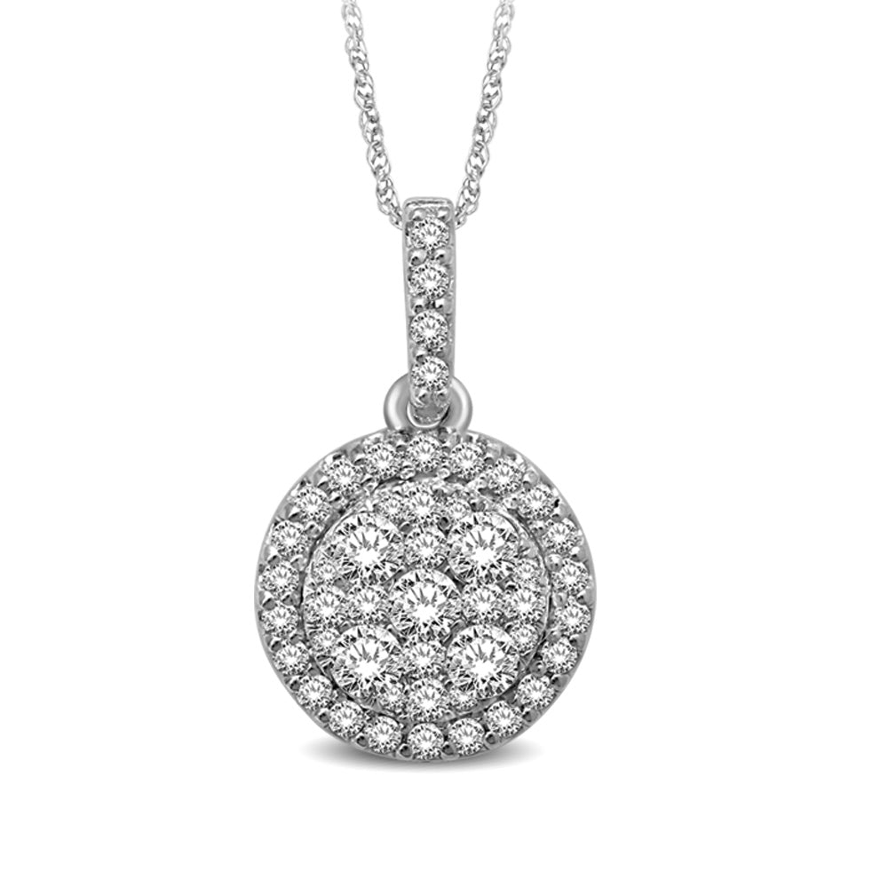 14K White Gold 1 1/3 Ct.tw Diamond Fashion Pendant