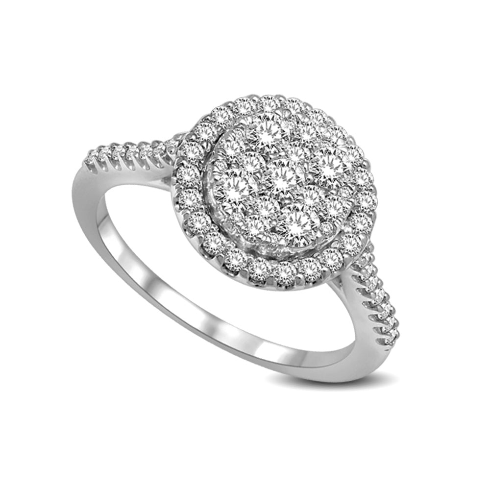 14K White Gold 1 5/8 Ct.tw Diamond Fashion Ring