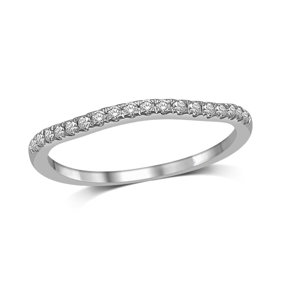 Lovecuts 14K White Gold 1/6 Ct.Tw. Diamond Wedding Band