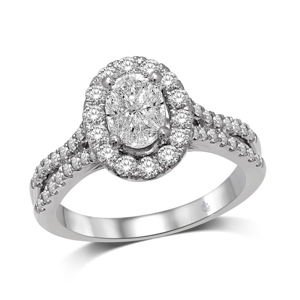Lovecuts 14K White Gold 1 1/10 Ct.Tw. Diamond Engagement Ring
