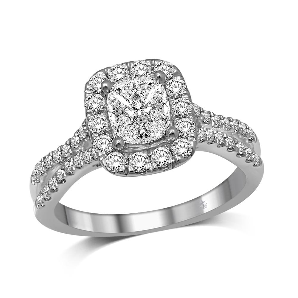 Lovecuts 14K White Gold 1 1/10 Ct.Tw. Diamond Engagement Ring