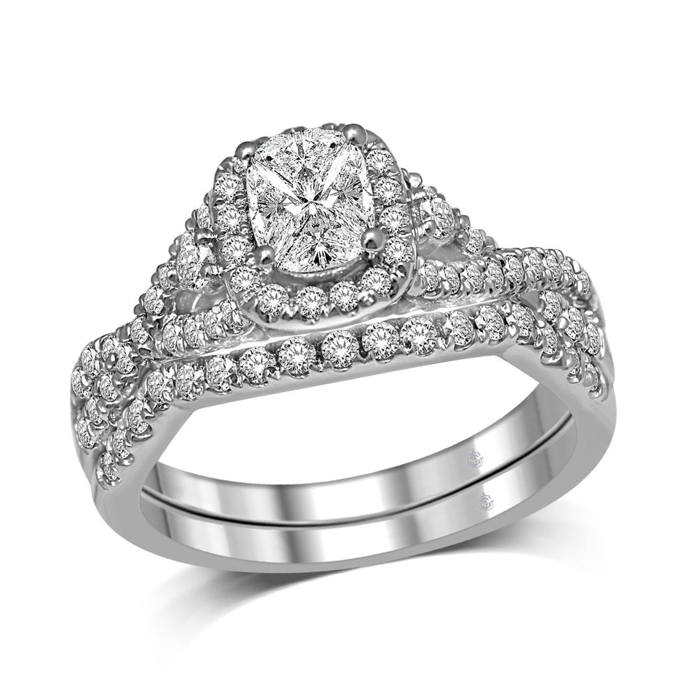 Lovecuts 14K White Gold 1 Ct.Tw. Diamonds Bridal Ring