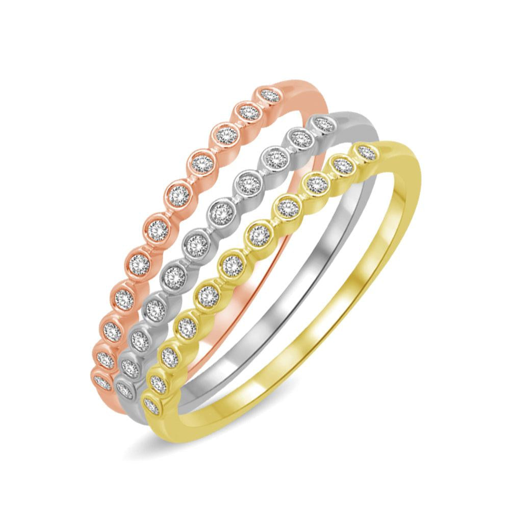14K White Gold 1/20 Ct.tw Diamond Wedding Band