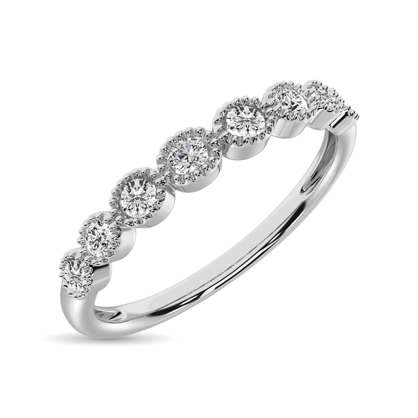 14 White Gold Diamond 1/6 Ct.tw Bubble stackable Band