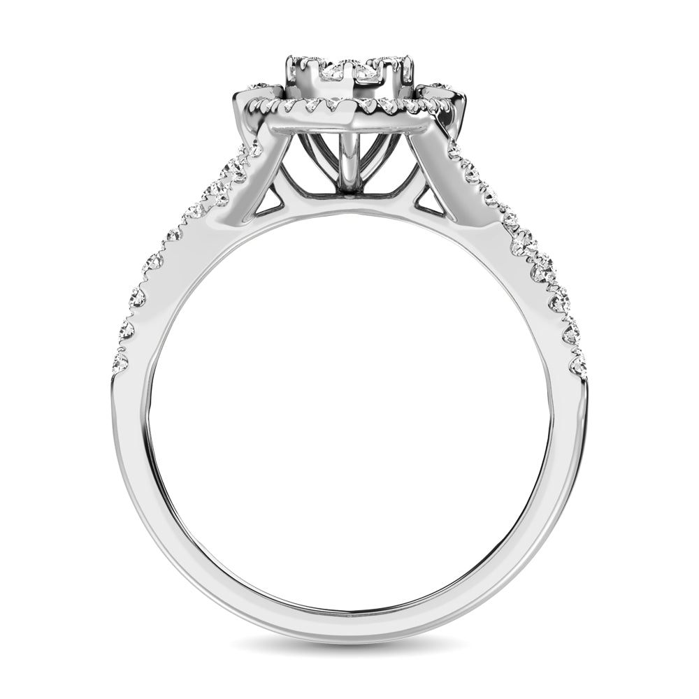 14K White Gold 1 Ct.Tw. Diamond Engagement Ring