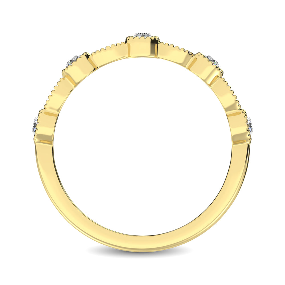 14K Yellow Gold 1/6 Ct.tw Diamond Band