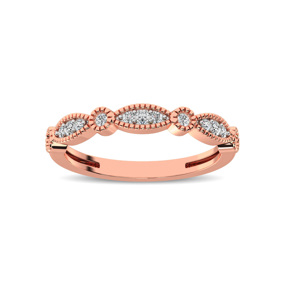 14K Rose Gold 1/5 Ct.tw Diamond Band