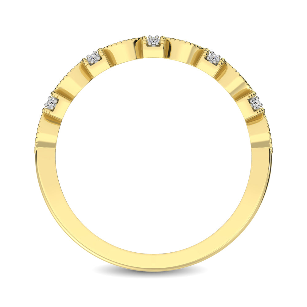 14K Yellow Gold Marquise Frame 1/6 Ct.tw Diamond Band