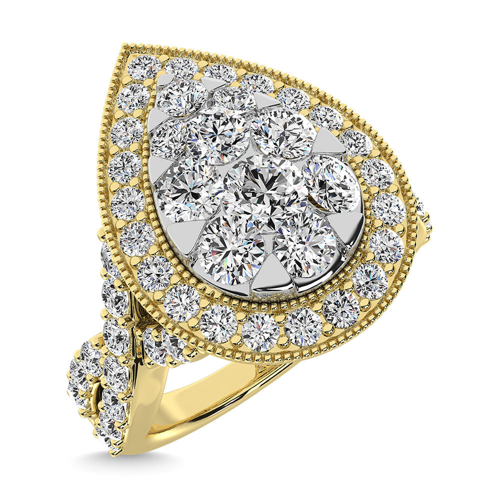 Diamond 2 Ct.Tw. Pear Shape Engagement Ring in 14K Yellow Gold