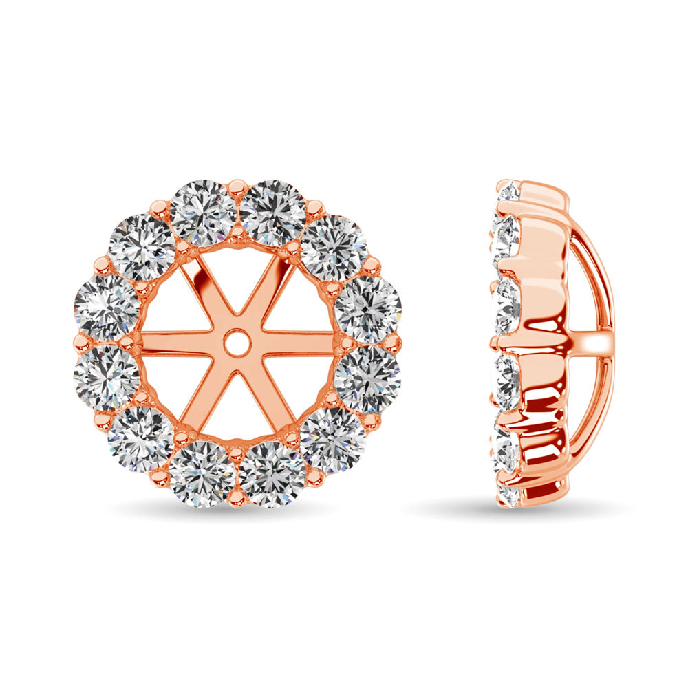 14K Rose Gold Diamond 9/10 Ct.Tw. Earrings Jacket