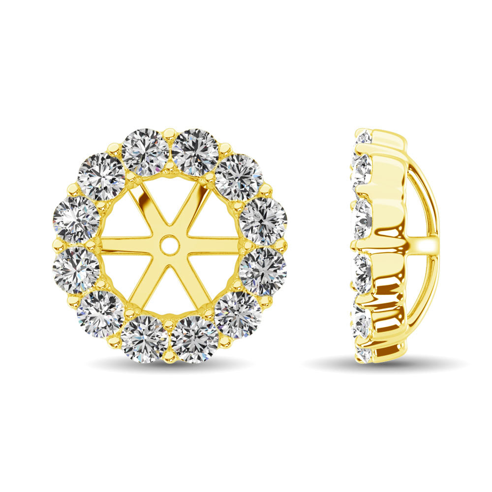 14K Yellow Gold Diamond 9/10 Ct.Tw. Earrings Jacket