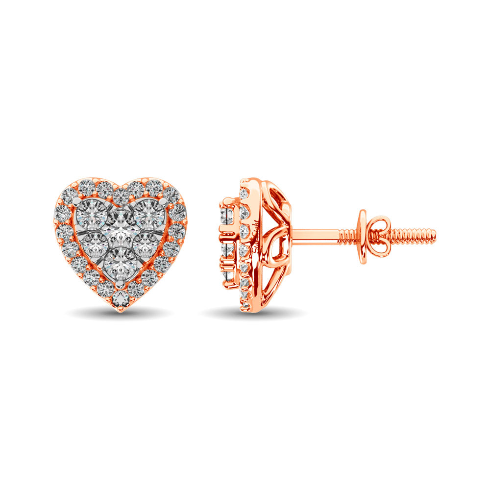 Diamond 3/4 Ct.tw Heart Earrings in 14K Rose Gold