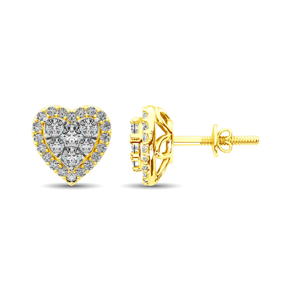 Diamond 3/4 Ct.tw Heart Earrings in 14K Yellow Gold