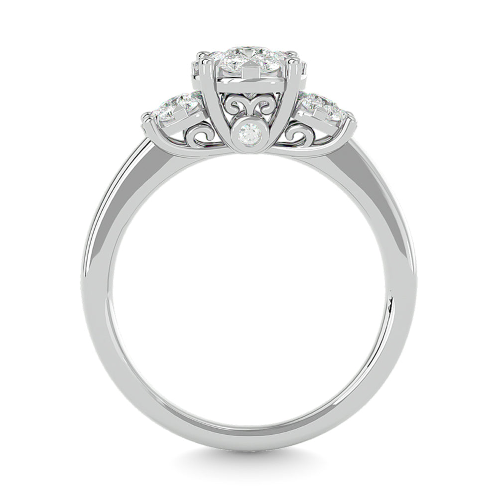 Diamond 3/4 Ct.tw Round Cut Engagement Ring in 14K White Gold