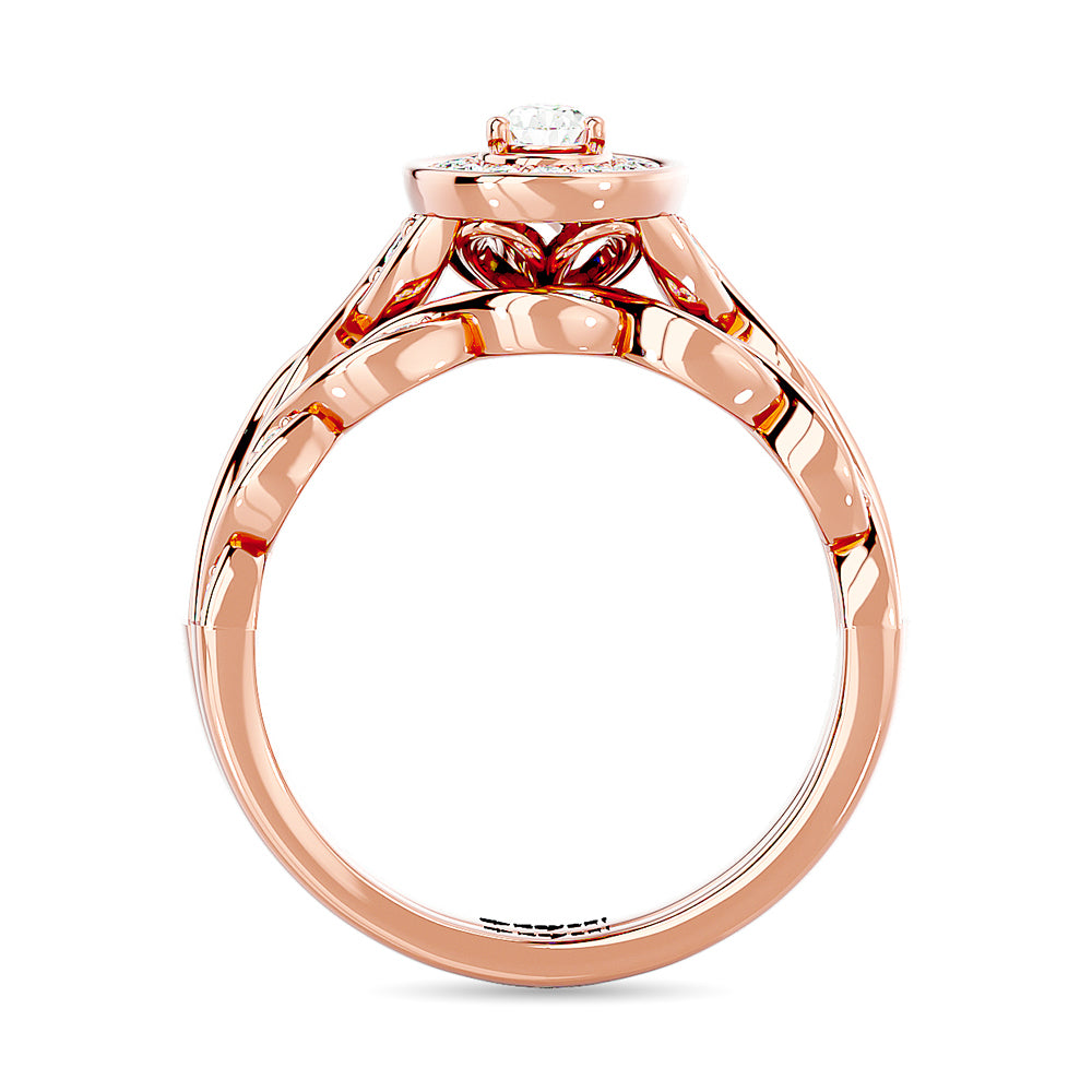 Diamond 1/2 Ct.Tw. Pear Cut Bridal Ring in 14K Rose Gold