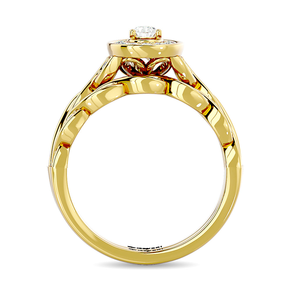 Diamond 1/2 Ct.Tw. Pear Cut Bridal Ring in 14K Yellow Gold