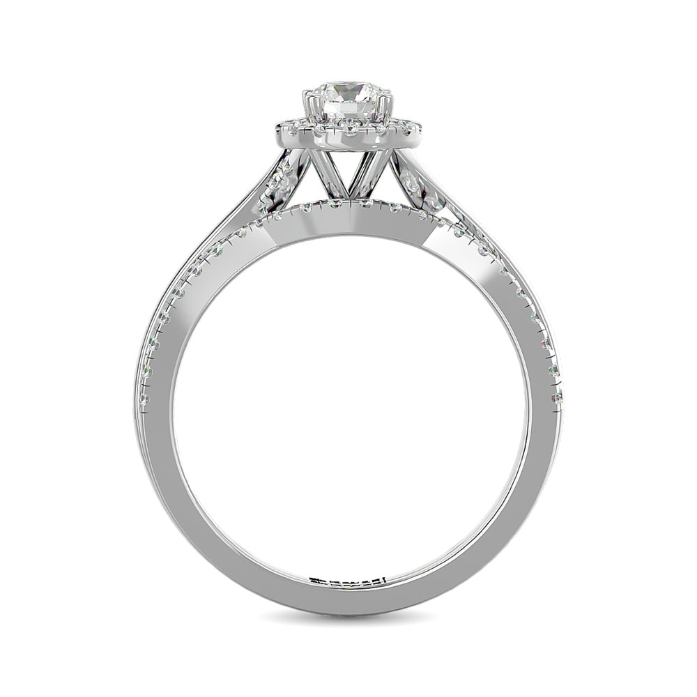 Diamond 5/8 Ct.Tw. Round Cut Bridal Ring in 14K White Gold