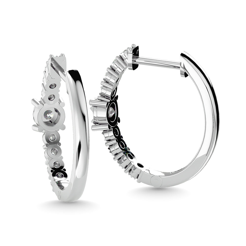 Diamond 1/4 Ct.Tw. Hoop Earrings in 14K White Gold